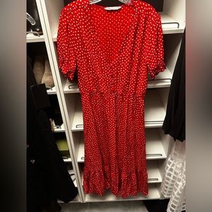 ZARA cotton red polka dot - Size L